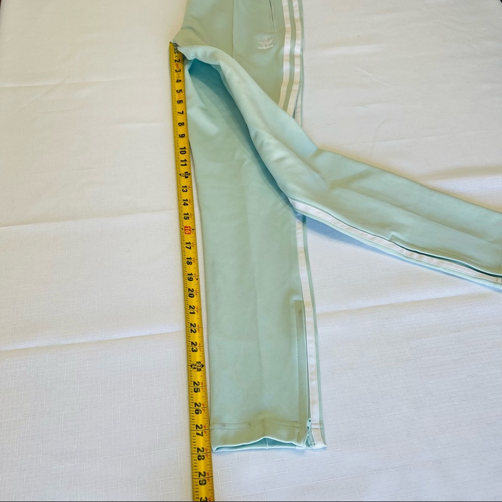 🌟Sold ADIDAS joggers Adidas TRACK PANTS mint green white strips sporty chic ath - Picture 6 of 13